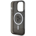 Kryt Karl Lagerfeld Glitter MagSafe pro iPhone 15 Pro - černý