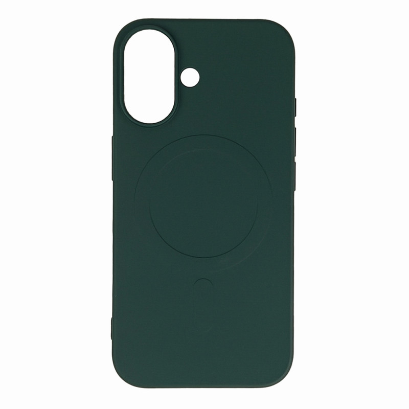 Kryt Liquid Silicone Case MagSafe pro iPhone 16 - tmavě zelený