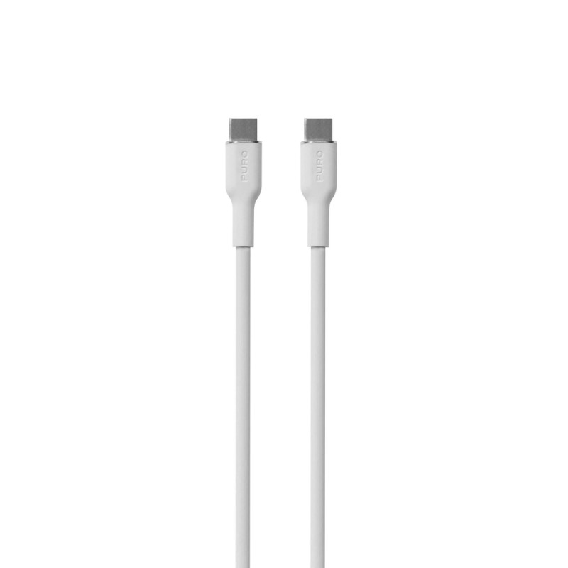 Puro Soft USB-C - USB-C 60W 1.5m silicone cable - white