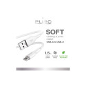 Puro Soft USB-A - USB-C Cable 1.5m - White