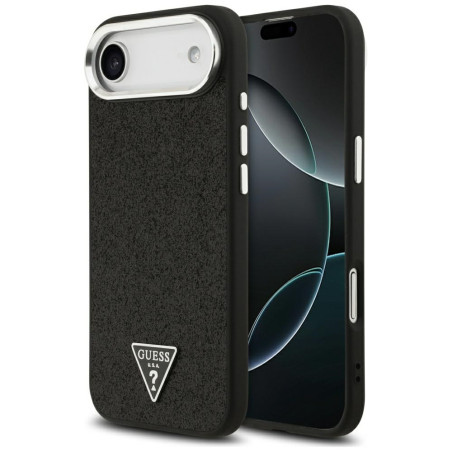 Kryt Guess Glitter Triangle Logo MagSafe iPhone 17 černý