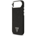 Kryt Guess Glitter Triangle Logo MagSafe iPhone 17 černý