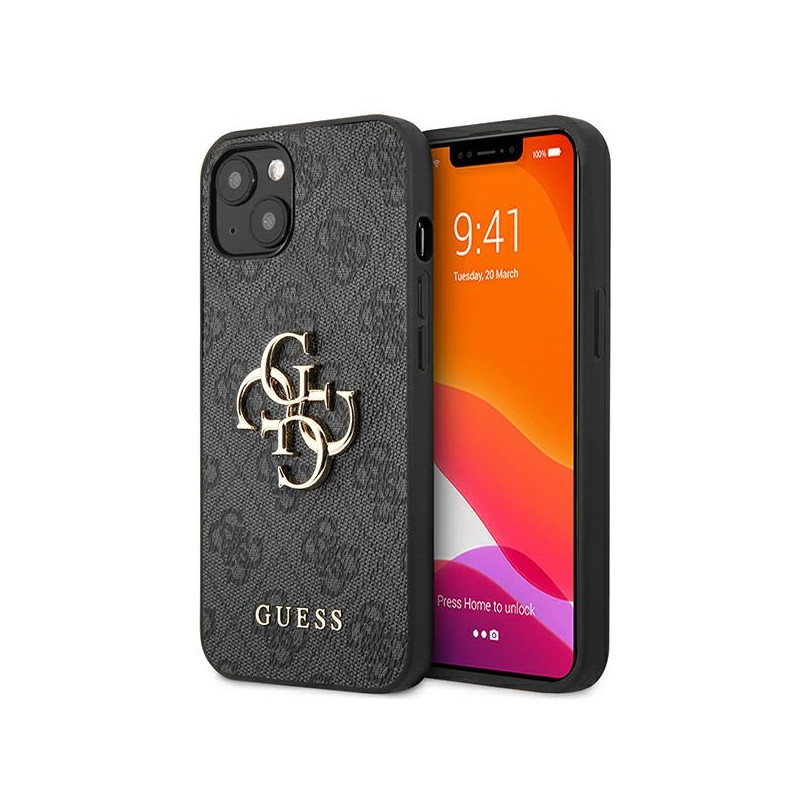 Kryt Guess 4G BIG METAL LOGO pro iPhone 13 / 14 / 15 6.1" - šedá/šedá
