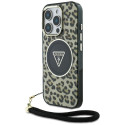 Kryt Guess HC IML Leopard pro iPhone 16 Pro - hnědý
