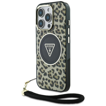 Kryt Guess HC IML Leopard pro iPhone 16 Pro - hnědý