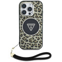 Kryt Guess HC IML Leopard pro iPhone 16 Pro - hnědý
