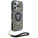 Kryt Guess HC IML Leopard pro iPhone 16 Pro - hnědý