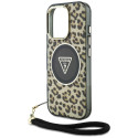 Kryt Guess HC IML Leopard pro iPhone 16 Pro - hnědý
