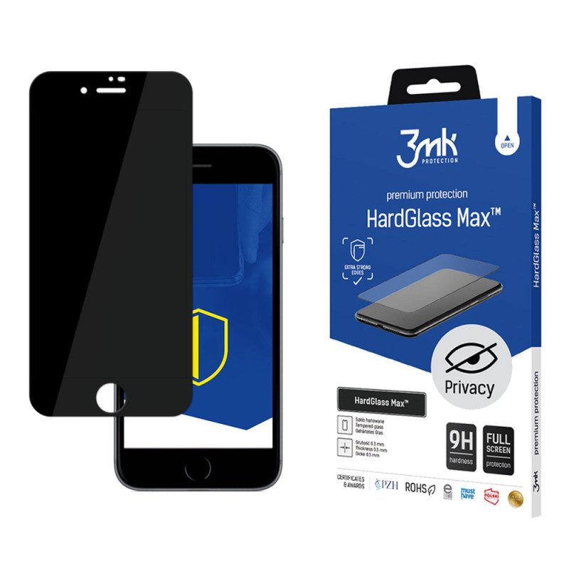 Ochranné sklo 3mk HardGlass Max Privacy pro iPhone 7 - transparentní