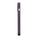 iCarer kožené pouzdro MagSafe pro iPhone 14 Plus – tmavě fialová