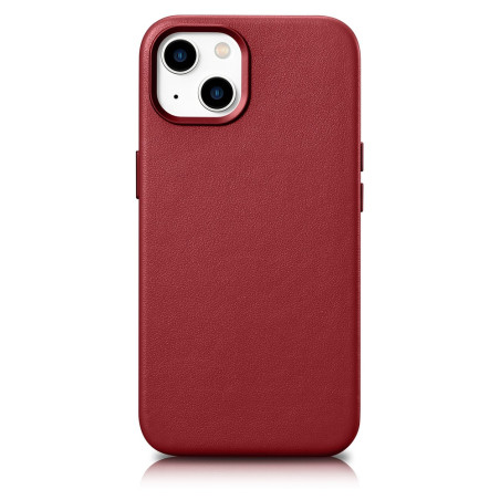 iCarer CASE LEATHER kožené pouzdro iPhone 14 Plus červené
