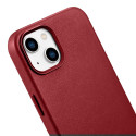 iCarer CASE LEATHER kožené pouzdro iPhone 14 Plus červené