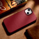 iCarer CASE LEATHER kožené pouzdro iPhone 14 Plus červené