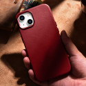 iCarer CASE LEATHER kožené pouzdro iPhone 14 Plus červené