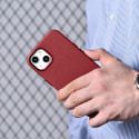 iCarer CASE LEATHER kožené pouzdro iPhone 14 Plus červené
