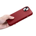 iCarer CASE LEATHER kožené pouzdro iPhone 14 Plus červené