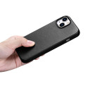 iCarer kožené pouzdro MagSafe pro iPhone 14 Plus - černé