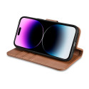 Pouzdro iCarer Anti-RFID Wallet iPhone 14 Pro Max – hnědá