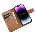 Pouzdro iCarer Anti-RFID Wallet iPhone 14 Pro Max – hnědá
