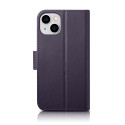 Pouzdro iCarer Wallet Case 2v1 pro iPhone 14 Plus - dark purple