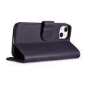 Pouzdro iCarer Wallet Case 2v1 pro iPhone 14 Plus - dark purple