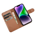 Pouzdro iCarer 2v1 iPhone 14 Plus Anti‑RFID hnědé