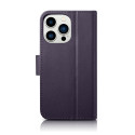 Pouzdro iCarer 2v1 Wallet pro iPhone 14 Pro – tmavě fialová