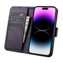 Pouzdro iCarer 2v1 Wallet pro iPhone 14 Pro – tmavě fialová