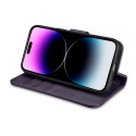 Pouzdro iCarer 2v1 Wallet pro iPhone 14 Pro – tmavě fialová