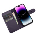 Pouzdro iCarer 2v1 Wallet pro iPhone 14 Pro – tmavě fialová