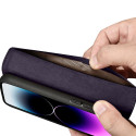 Pouzdro iCarer 2v1 Wallet pro iPhone 14 Pro – tmavě fialová