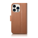 Pouzdro iCarer 2v1 iPhone 14 Pro - hnědé (Anti-RFID)