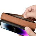 Pouzdro iCarer 2v1 iPhone 14 Pro - hnědé (Anti-RFID)