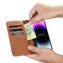 Pouzdro iCarer 2v1 iPhone 14 Pro - hnědé (Anti-RFID)