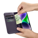 Pouzdro iCarer Wallet Case 2v1 pro iPhone 14 – tmavě fialová
