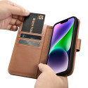 Pouzdro iCarer iPhone 14 2v1 Anti-RFID - hnědá