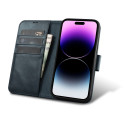 iCarer Oil Wax Wallet Case 2v1 pro iPhone 14 Pro Max - modrá