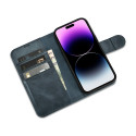 iCarer Oil Wax Wallet Case 2v1 pro iPhone 14 Pro Max - modrá