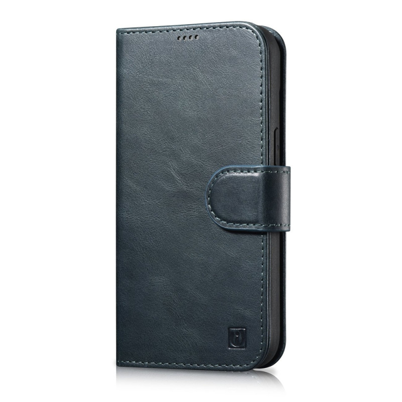 Pouzdro iCarer Oil Wax Wallet Case 2in1 pro iPhone 14 Plus - modré