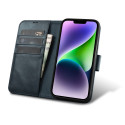 Pouzdro iCarer Oil Wax Wallet Case 2v1 pro iPhone 14 Plus - modré