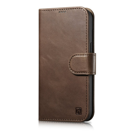 iCarer Oil Wax Wallet Case 2v1 pro iPhone 14 Plus – hnědá