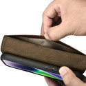 iCarer Oil Wax Wallet Case 2v1 pro iPhone 14 Plus – hnědá