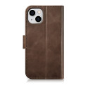 iCarer Oil Wax Wallet Case 2v1 pro iPhone 14 Plus – hnědá