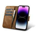 Pouzdro iCarer Oil Wax Wallet Case 2v1 iPhone 14 Pro hnědá