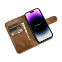 Pouzdro iCarer Oil Wax Wallet Case 2v1 iPhone 14 Pro hnědá