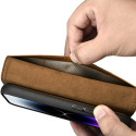 Pouzdro iCarer Oil Wax Wallet Case 2v1 iPhone 14 Pro hnědá