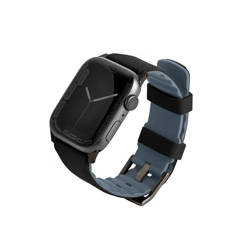 Řemínek UNIQ LINUS pro Apple Watch 42/44/45/49mm - černý (AiroSoft silikon)