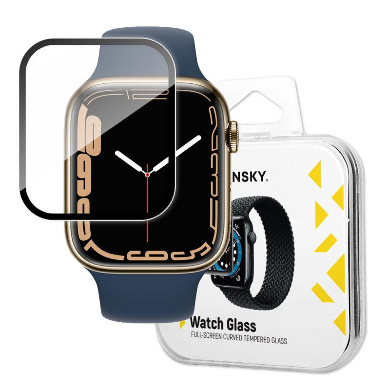 Ochranné sklo Wozinsky WATCH GLASS HYBRID pro Apple Watch 45mm - černé