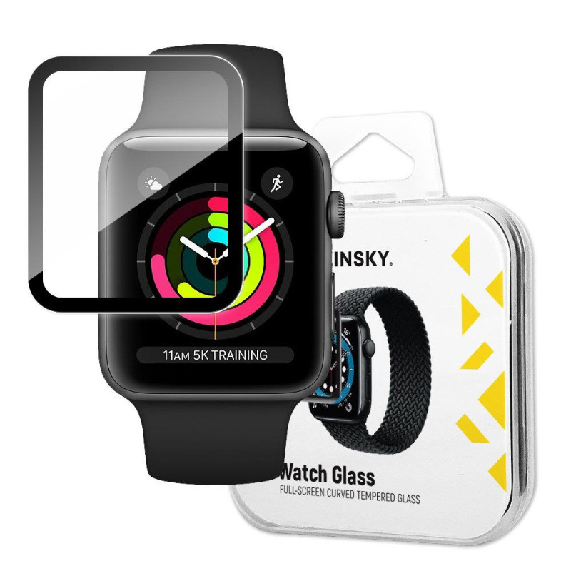 Ochranné sklo Wozinsky Watch Glass Hybrid Glass pro Apple Watch 38mm - černé