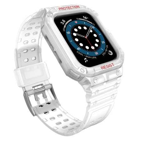 Hurtel Protect Strap Band pro Apple Watch 42/44/45mm transparentní